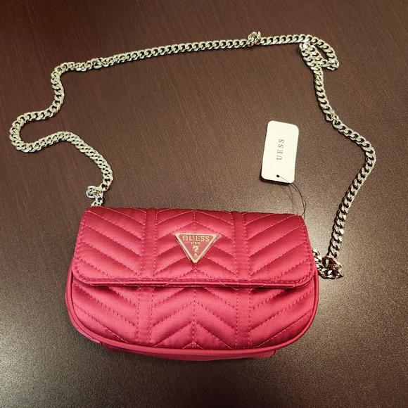 NWT Guess Pink/Gold Jewel Mini Flap Clutch Purse - Picture 1 of 12